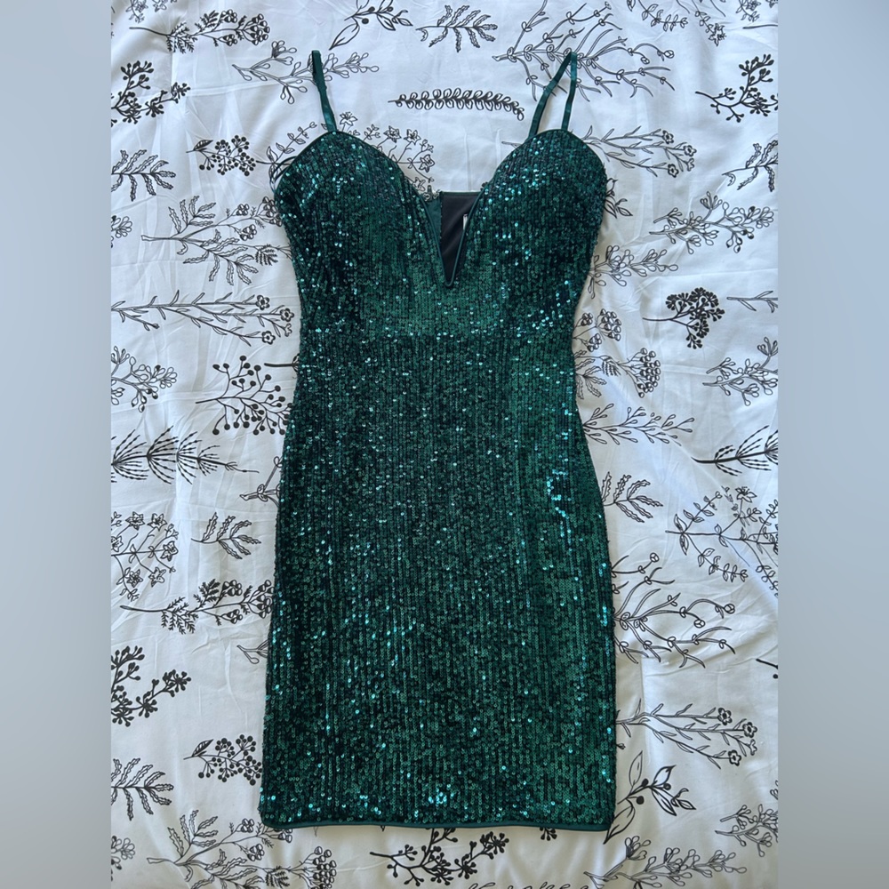 Green Sequin Cocktail Dress
